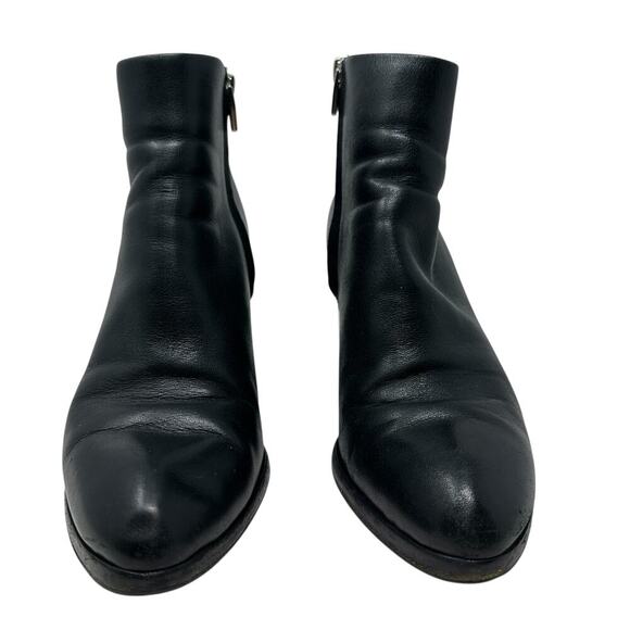 Alexander Wang Gabi Ankle Booties Leather Cut Out Heel Black Size 38.5 US 8.5 - Picture 5 of 12